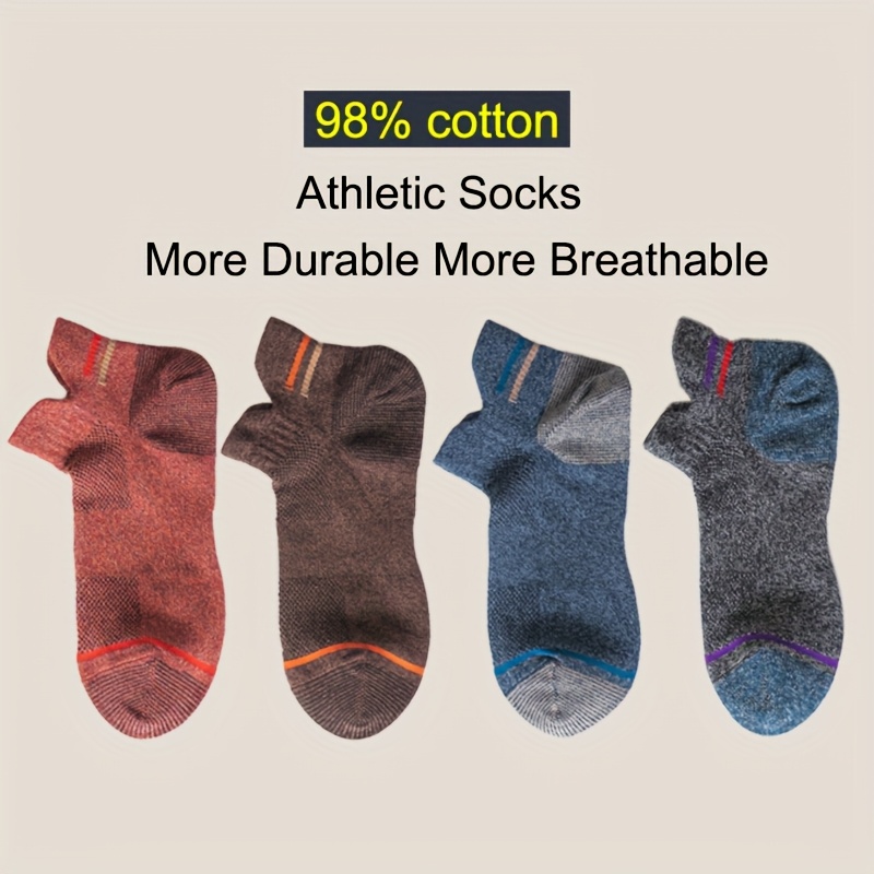 4 Pairs Of 98% Sports Ankle Socks, Durable, Anti-pilling, Moisture-wicking, Non-slip, Heel-protecting Boat Socks. Eu Size 37-43
