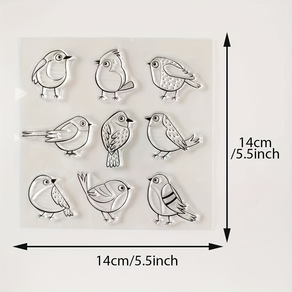 Image of Azsg Adorable Cartoon Birds Clear Rubber Stamp For Diy Scrapbooking, Card Making & Craft Decorations, Clip Art