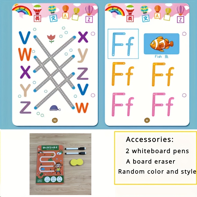 33 Pages, 2 Whiteboard Pens, Pen Controlled Training Card, Erasable And Reusable, Thinking Puzzle Toy (color And Pattern Sent), Holiday Party Gift