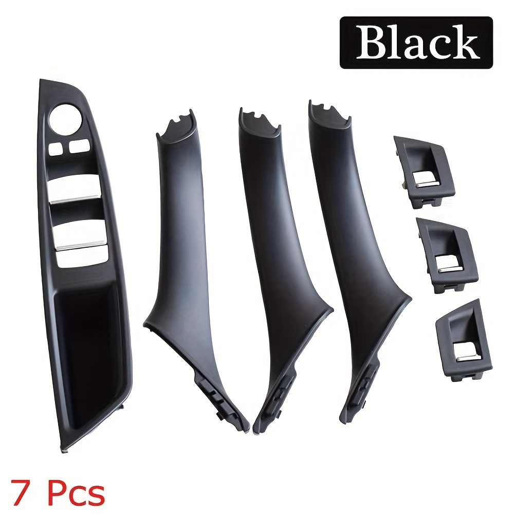 Image of Car Interior Door Handle Pull Trim Cover For F10 F11 F18 2010-2016 Inner Panel Black Beige Carbon Fiber