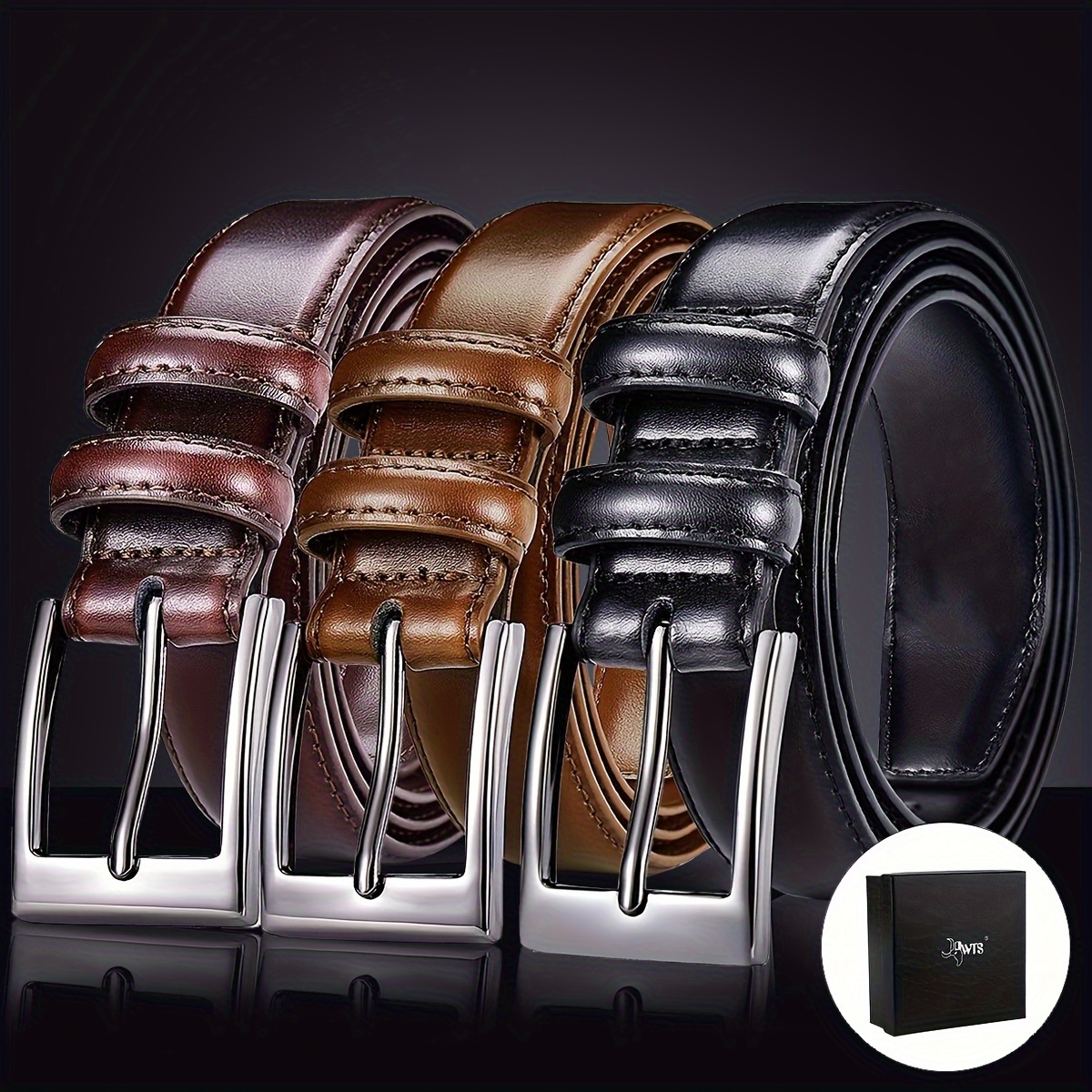 

Men's Cowhide Genuine Leather Belt, Belt For Jeans Trousers, Work And Business Gift For Dad And Husband