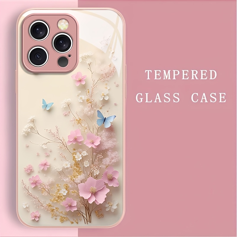 TEMU Phone Case: Soft And Pattern, Elegant High-quality Metallic Paint Material, Romantic And Glass Phone Case, Suitable For Iphone