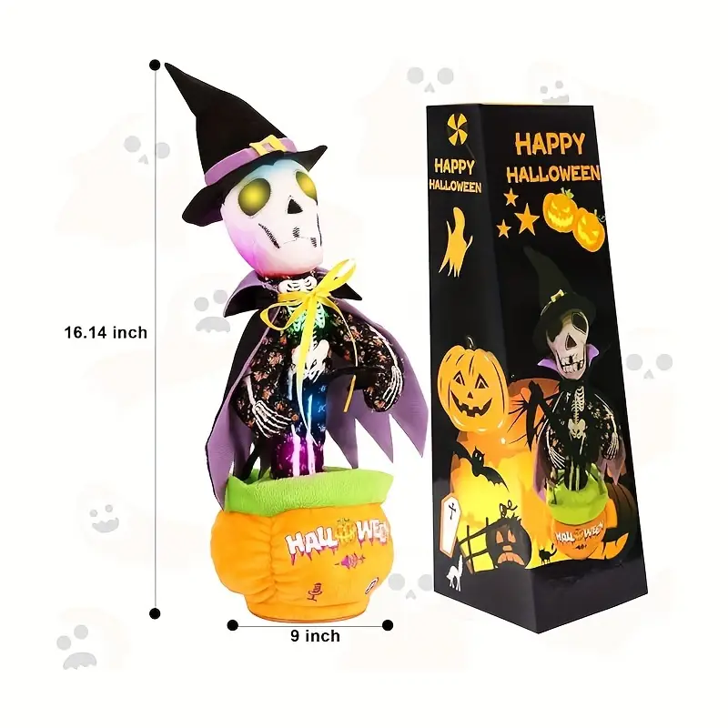 skulls and stuffed animals ornaments halloween christmas batteries details 2
