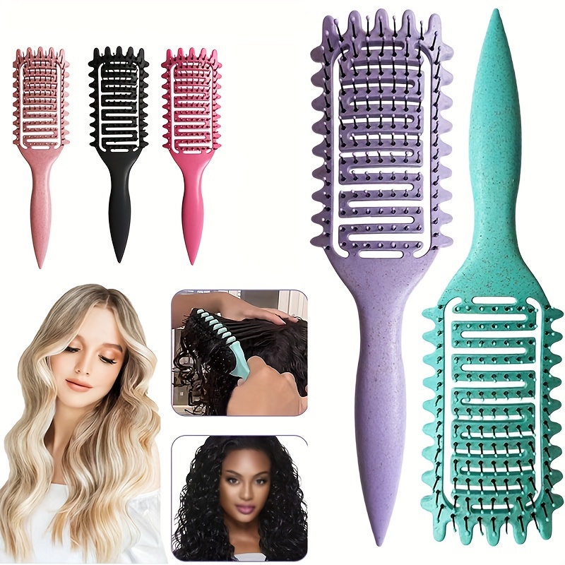 

1pc Hollow Out Hairdressing Comb Anti Static Hair Styling Comb, Suitable For Wet Or Dry Hair