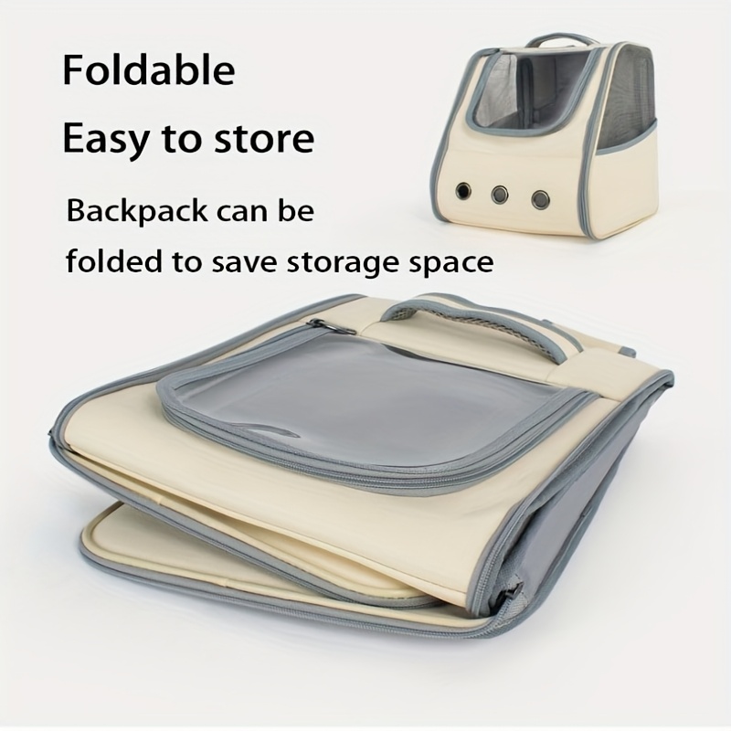 foldable cat backpack carrier lightweight breathable pet travel bag with 8kg capacity   ventilation mesh carry on backpack mode hiking camping carrier for small pets hands free   seniors friendly