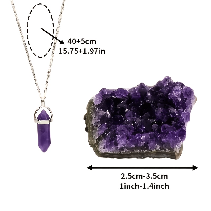 TEMU 2pcs Natural Stone Cluster Gift Set Stone Cluster Ornament+pendant Necklace Fashion Accessories/ Festival Gifts