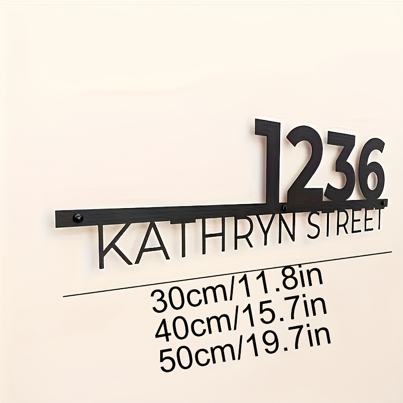 TEMU Number - A Large Personalized Sign With Elegant Lettering, Suitable For And Street Outdoor Wall Decor, Weather-resistant, No Power Required, And