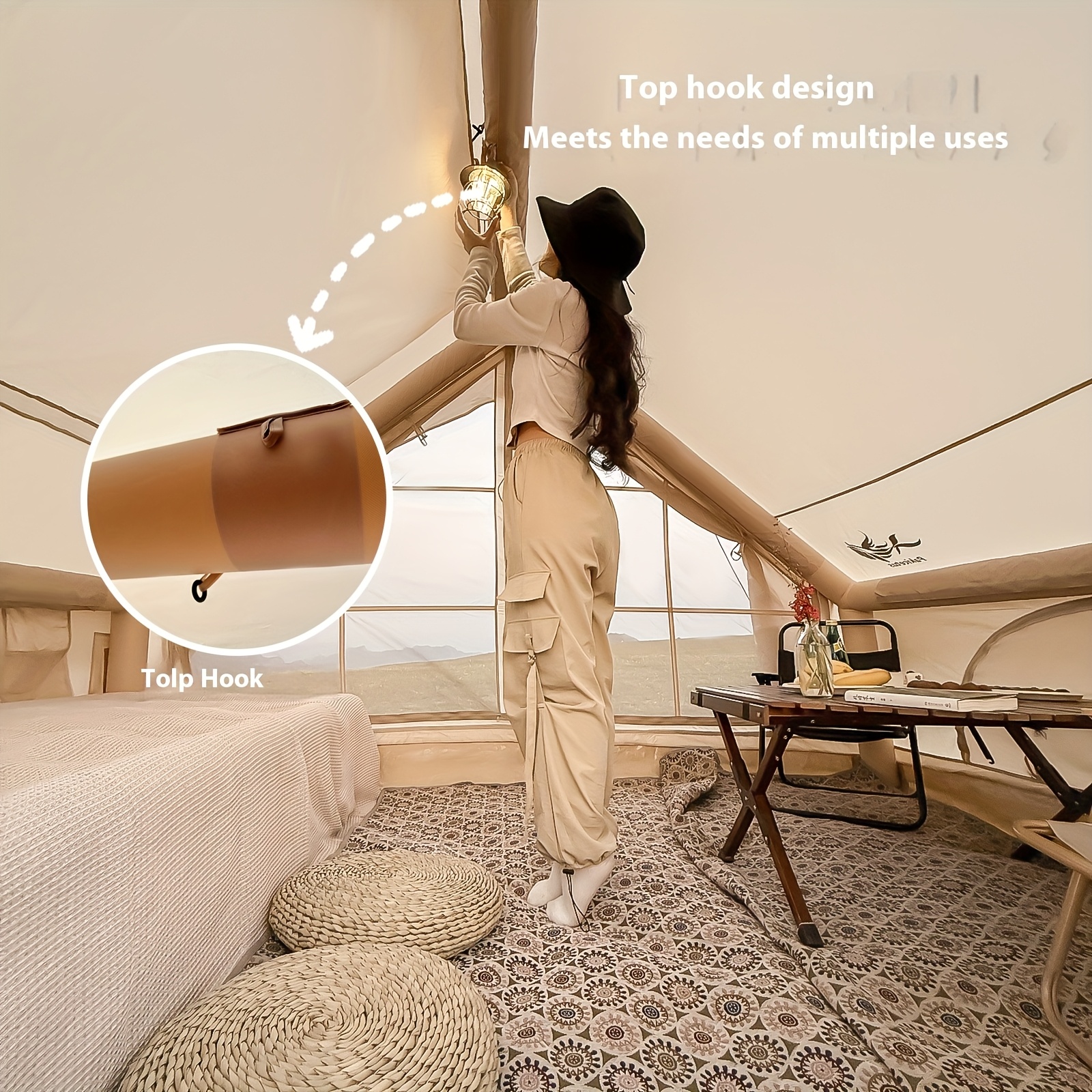 4～6人用】インフレータブル キャンプテント 持ち運び可能なオール