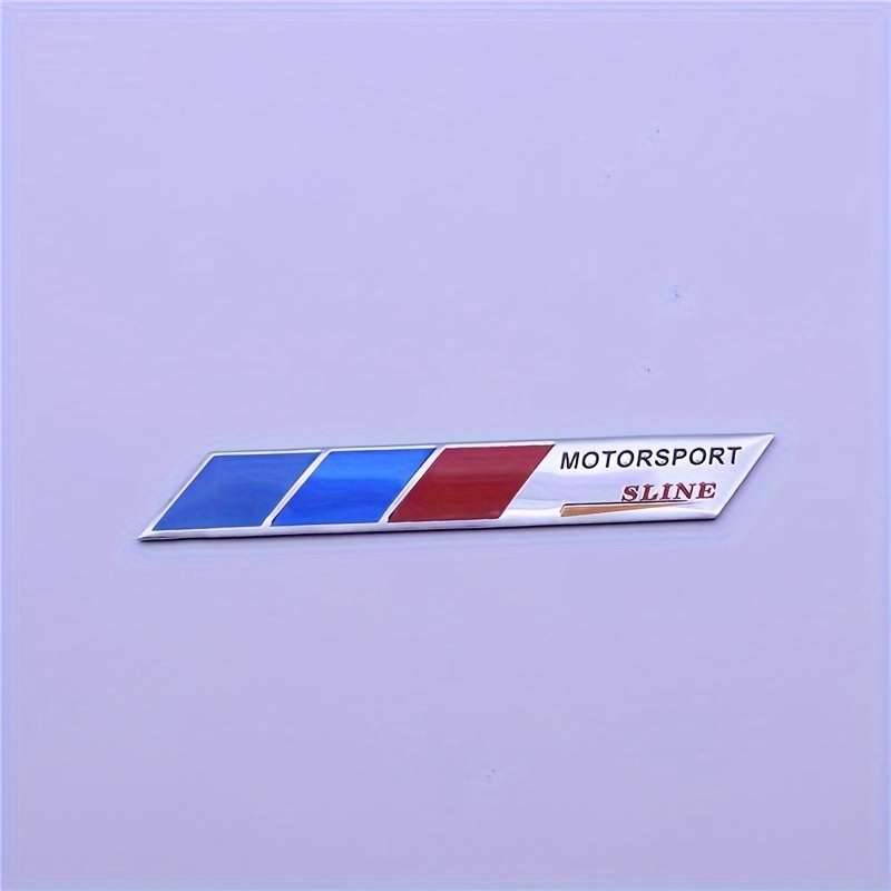 

Universal Metal Car Emblem, M Motorsport Sline Badge, Blue Red Purple Racing Decal For Auto Modification
