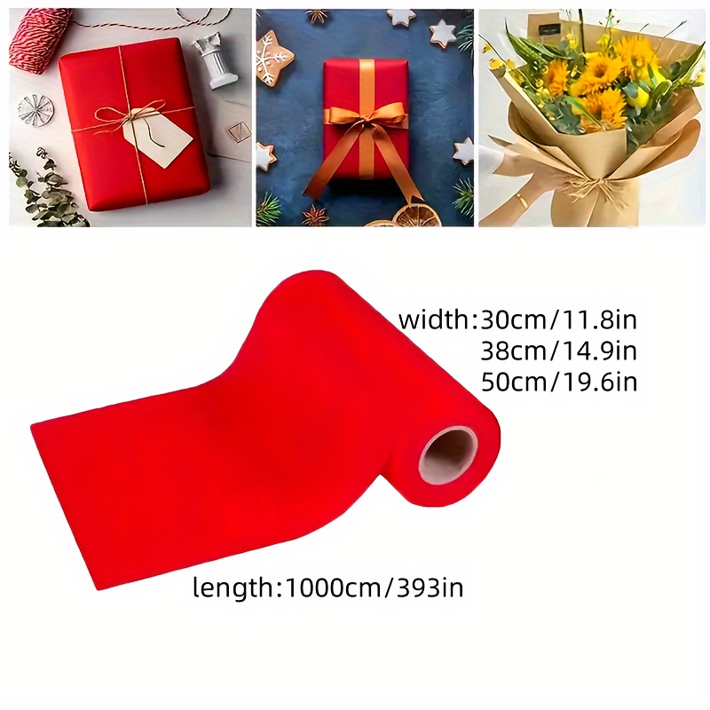 

Rouleau Kraft Rouge - Polyvalent pour Emballage de Cadeaux, Loisirs Créatifs, Couverture de Sol & Plus | Thème & | Idéal pour Bouquets, Nappes & Emballage de Noël