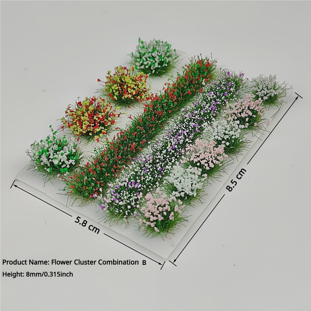 TEMU Set de Clusters de Mezclados, de Vegetación de Clusters de Flores, Materiales de Construcción para Mesa de Arena, Estático de Clusters de Flores