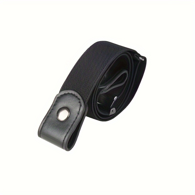 Black Elastic No Buckle Belt Minimalist Free Invisible - Temu