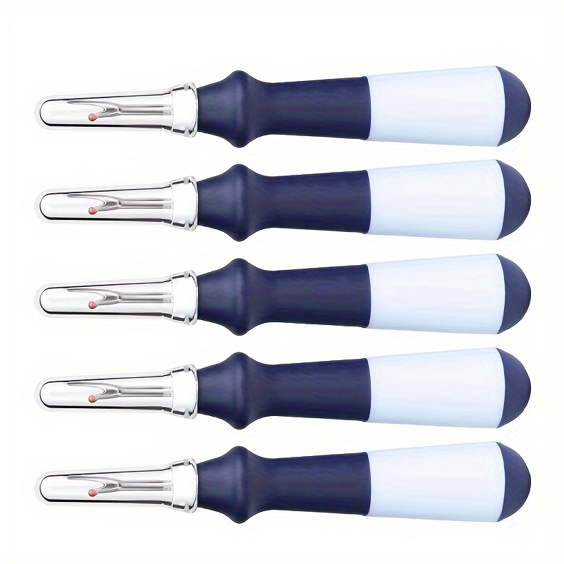 

5-pack Ergonomic Seam Ripper Set For Sewing And Crafting - Thread Unpicker Tools With Protective Covers For Embroidery, Hems, And Seams Removal