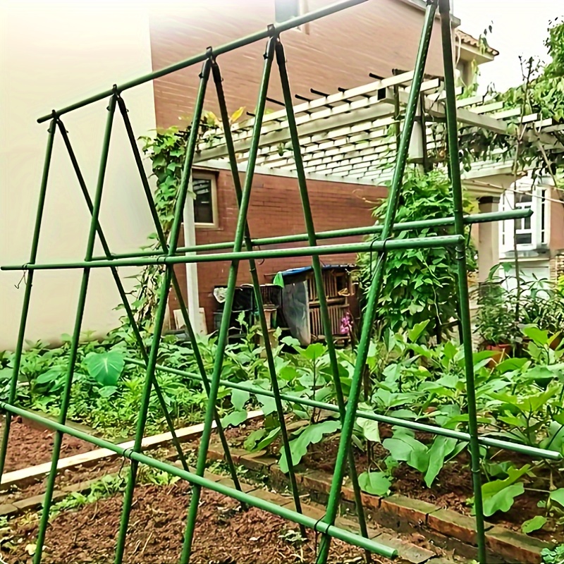 

4pcs Heavy-duty Garden Trellis For Climbing Plants - Steel Support Frame With Coating, Ideal For , Beans & Flowers