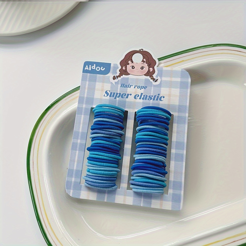60pcs/Card Easy Basic Small Hair Tie Elastic No Damage