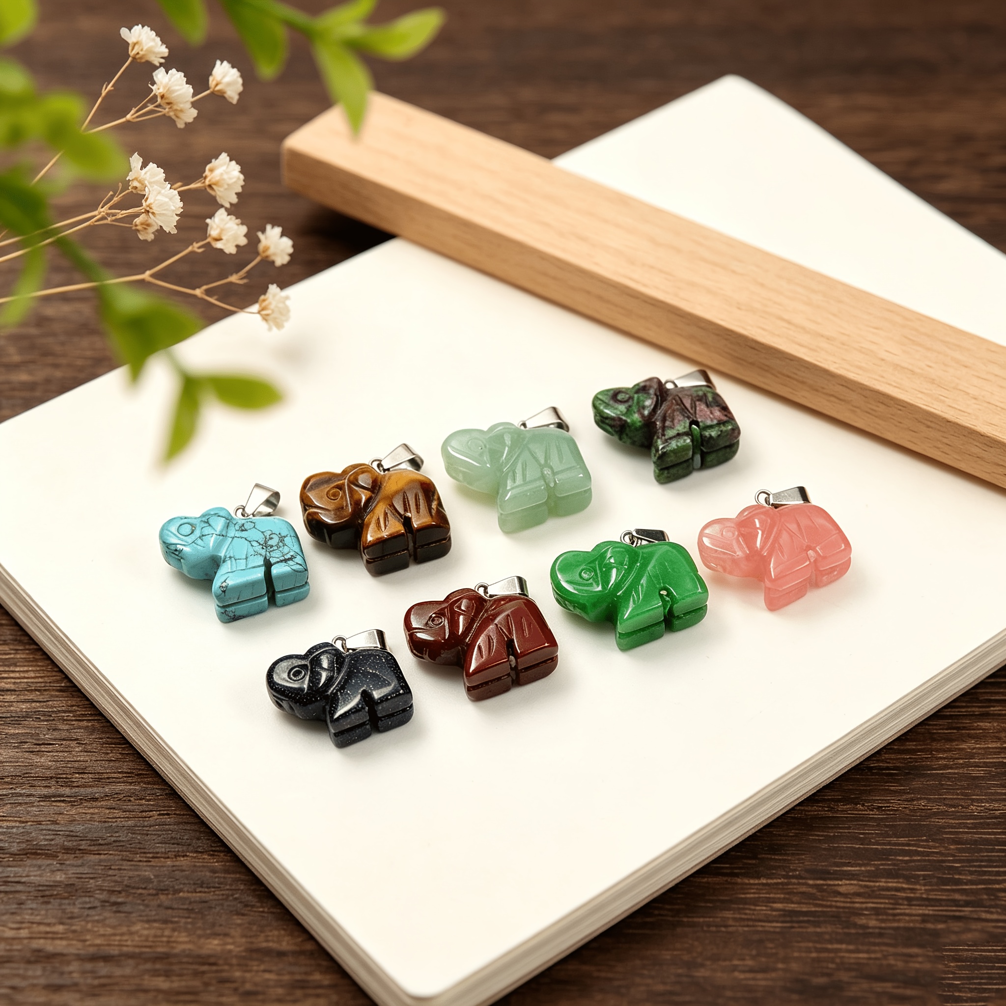 Mixed Color Random Elephant Pendant for DIY Gifting