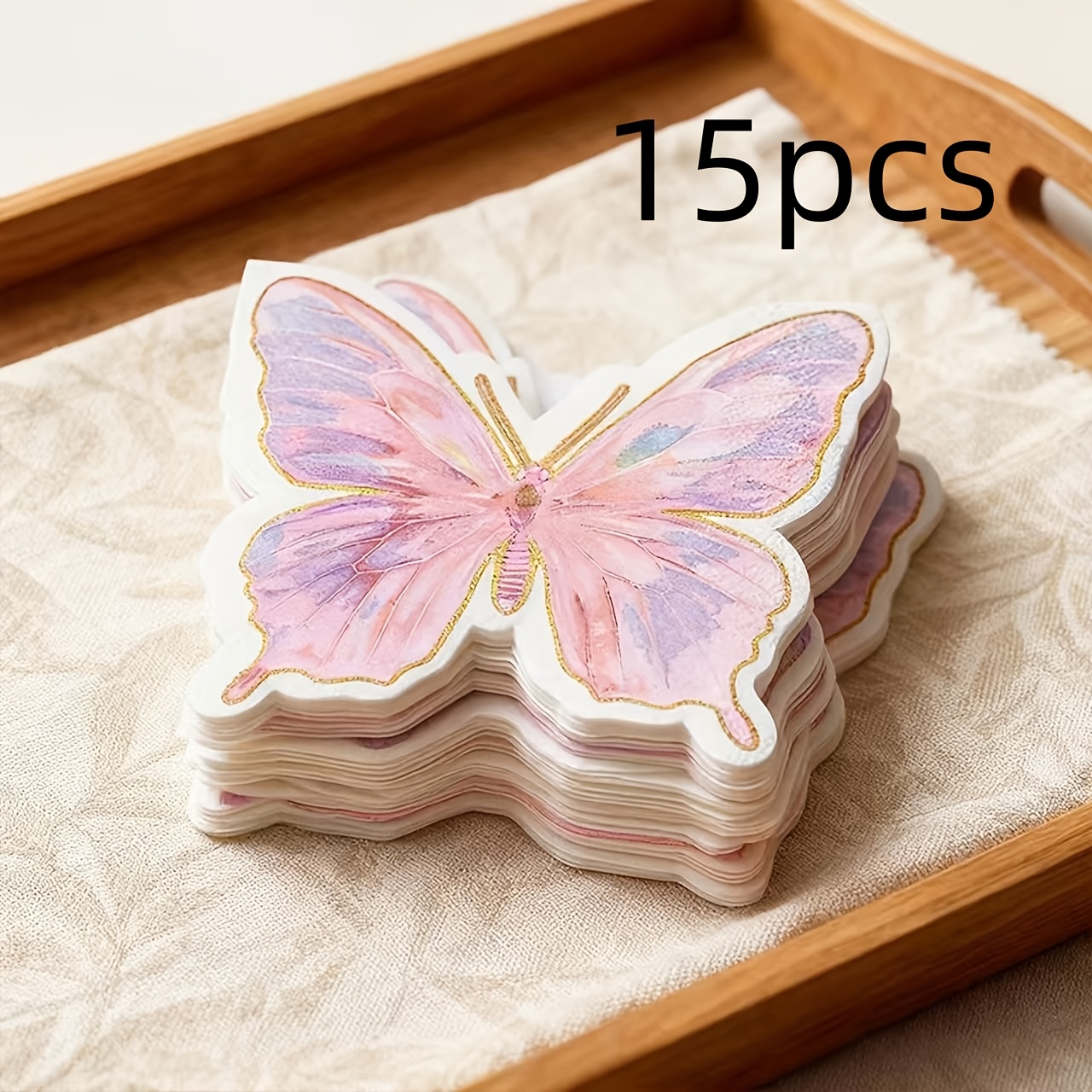 15-pack Napkins, Pink Disposable Tissues For And Table Decor, -shaped Napkins With Edges, Disposable Picnic Tissues. Suitable , Bridal Showers For Halloween、christmas