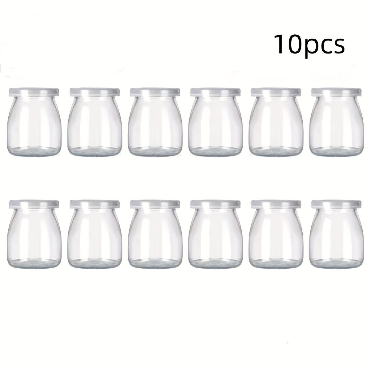 E-shop 10 Stück Glasbehälter mit PE-Deckeln – Luftdichte Einmachgläser geeignet für , , Joghurt, Gurken, Sauerkraut, Honig – Hochwertige Glasbehälter,