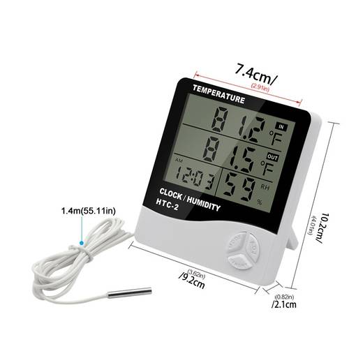 indoor thermometer hygrometer lcd electronic digital thermometer hygrometer for home use with clock crawling space thermometer refrigerator thermometer batteries not included