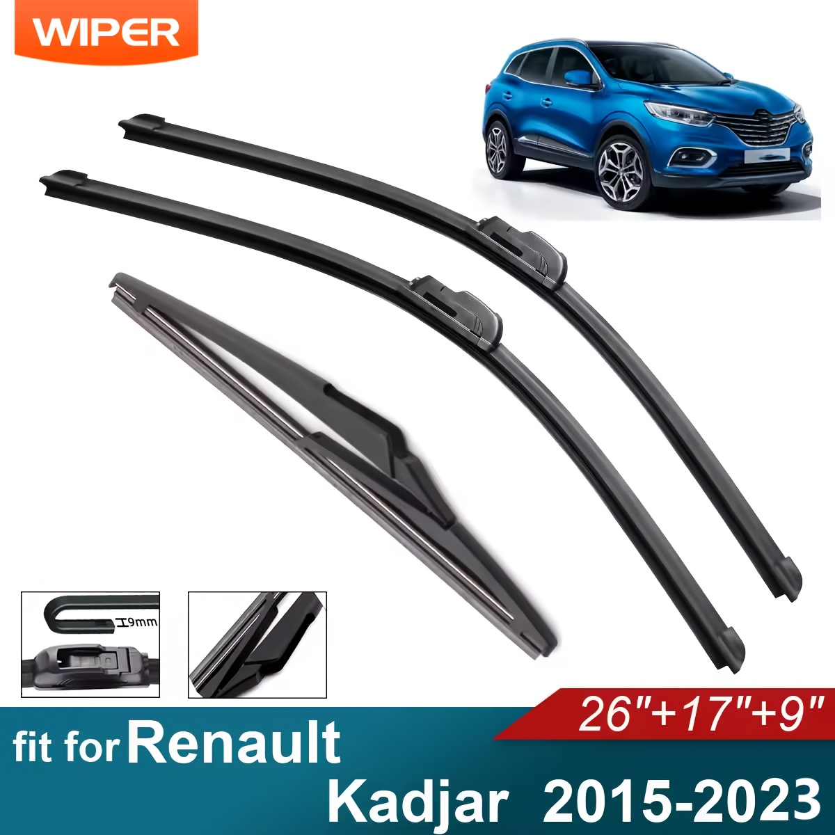 TEMU For Renault 2015-2023 Wiper Front&rear Wiper Blades Windshield Windscreen Window Brushes 26