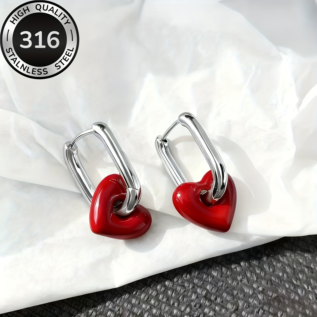 TEMU High-quality Hypoallergenic Stainless -shaped Earrings, 18k Gold-plated For Fade Resistance, Comfortable And Versatile, Simple And Elegant,