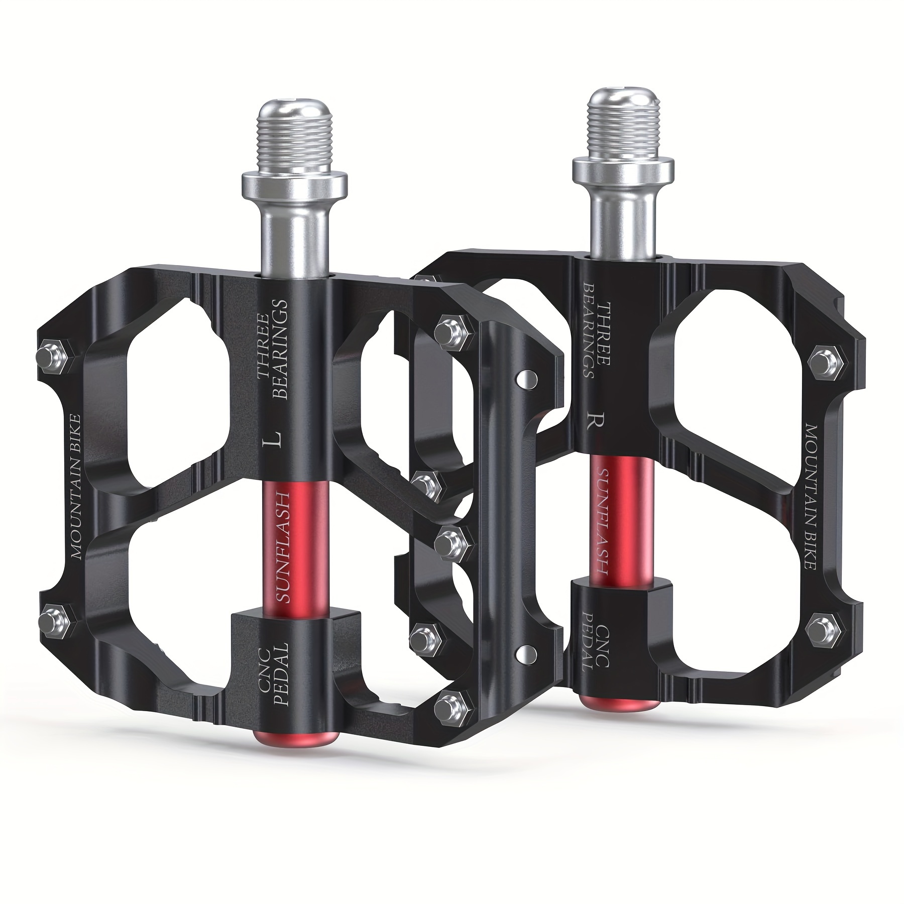 

Mtb Pedals, Mountain Bike Pedals With 3 Bearings, 9/16 Aluminum Alloy Flat Pedals For Mtb Bmx Road Bike