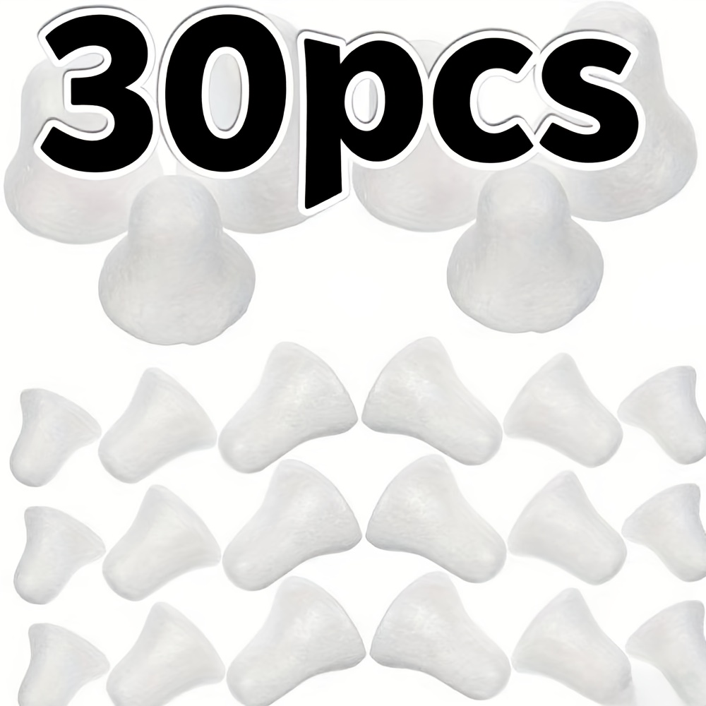 30pcs White Foam Bells for Christmas Decorations - DIY Craft Ornaments for Tree, Wreaths, and   Decorations, Festive Craft Supplies, Christmas Decorations, Best for Christmas