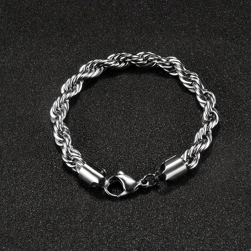 TEMU Stainless Steel Twisted Bracelet, 5mm