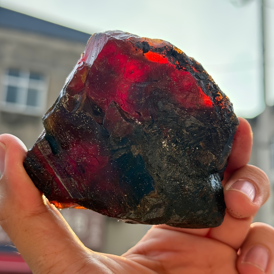 TEMU 1pc Large Natural Amber Stone, Big Rough Brown Amber Block Mineral Specimen, Perfect As A Gift Or For Garden, Potted Plants, Aquarium