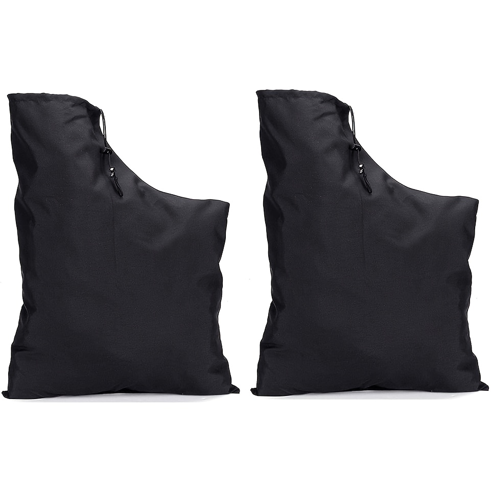 TEMU Reusable Zippered Black Blower Vacuum Replacement Bag, Yard Leaf Waste Container, 2 Pack