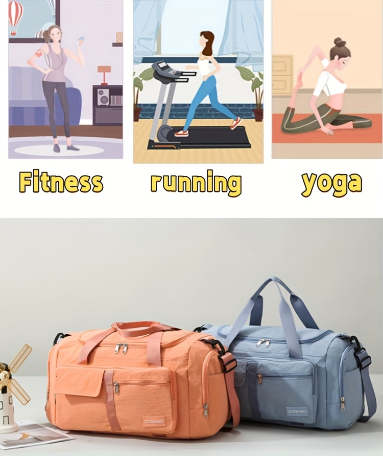 Bolsa de viaje de tres en uno 2025, Bolsa de equipaje, Separación seca y húmeda multifuncional de gran capacidad para viajes cortos, Bolsa de yoga, Puede ser atada a la maleta, Almacenamiento plegable, Compartimiento independiente para zapatos, Mochila transversal