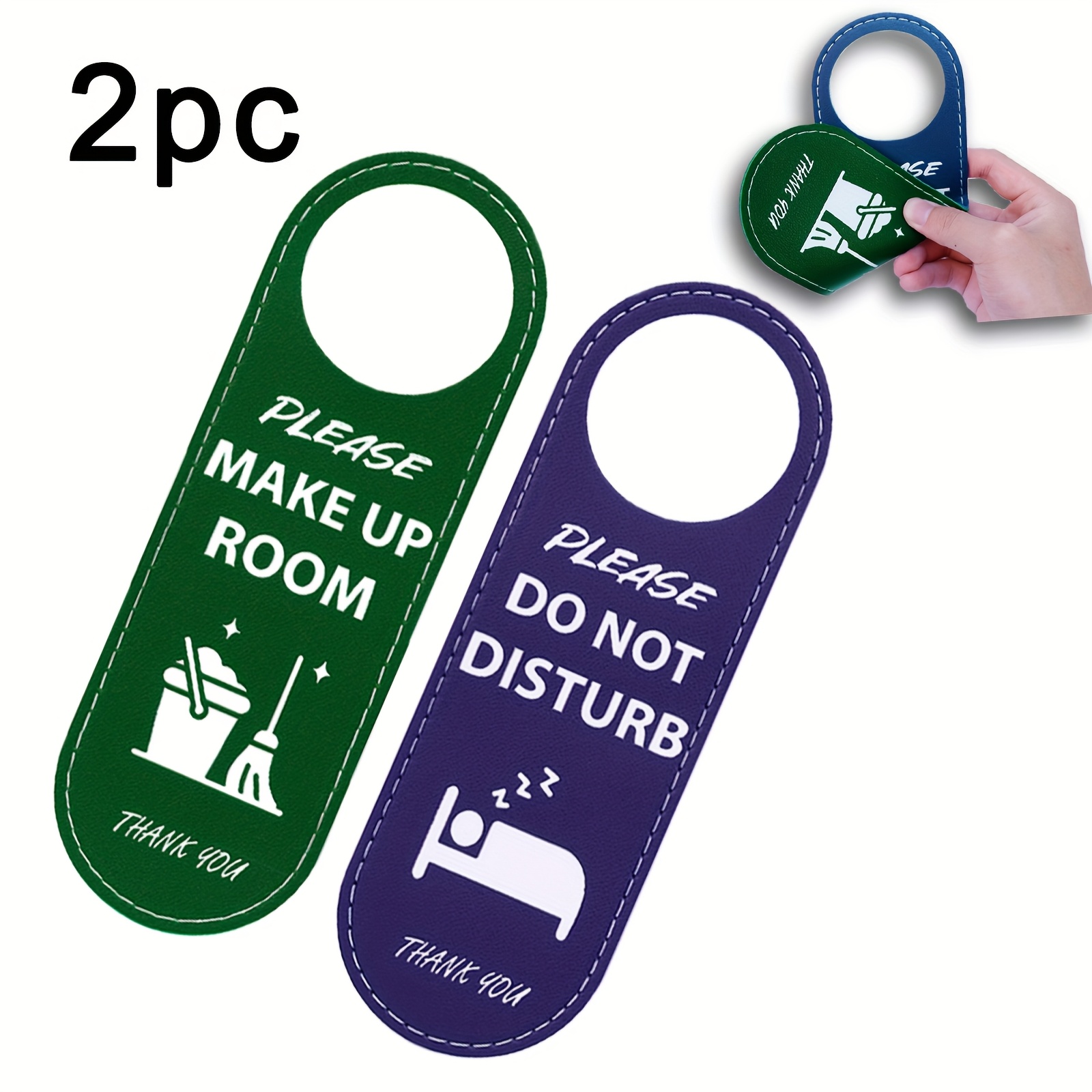 TEMU 2/6/12pcs Double-sided Faux Leather Door Sign - 