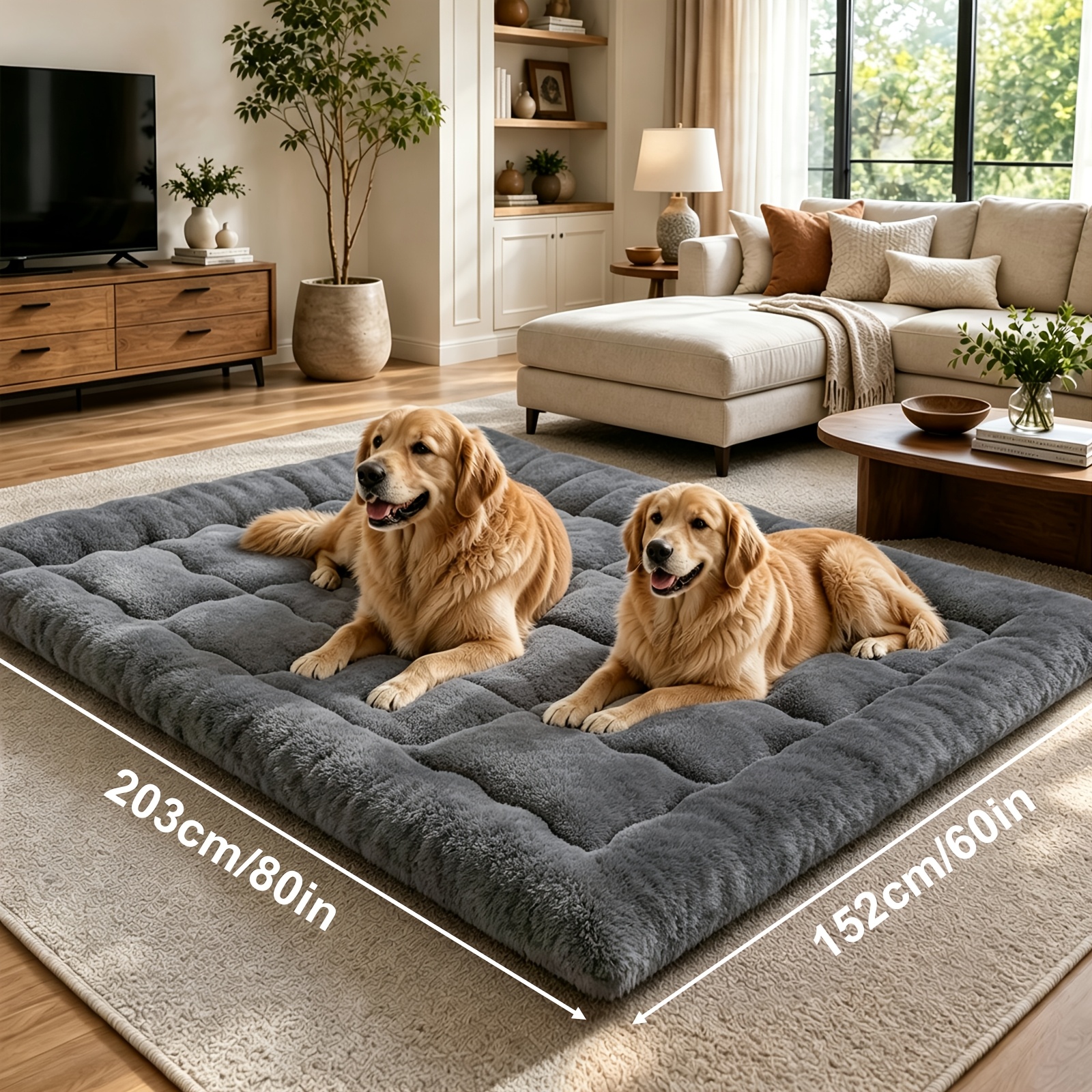 TEMU Extra- For Large Multiple Sizes Comfortable Dog Sleeping Mat, Soft Non-slip Washable Suitable For Large Dogs, For Keeping Pets Warm In Winter,