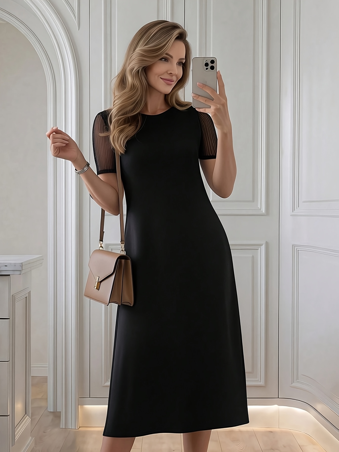 black tulle dress with sleeves sold on Temu Canada
