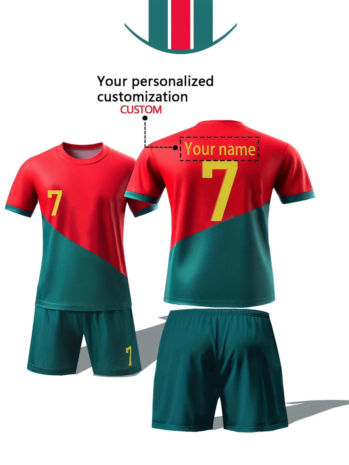 customized jersey boys short sleeve set in red Temu Mauritius