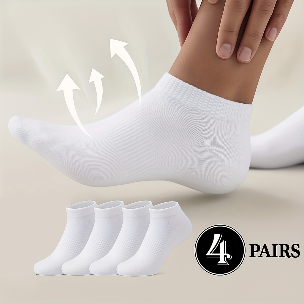 E-shop 4/11 Paar Unisex Sportsocken - Atmungsaktives, feuchtigkeitsableitendes, unsichtbares Design mit Seitenstreifen, Schwarz und Streifenmuster für