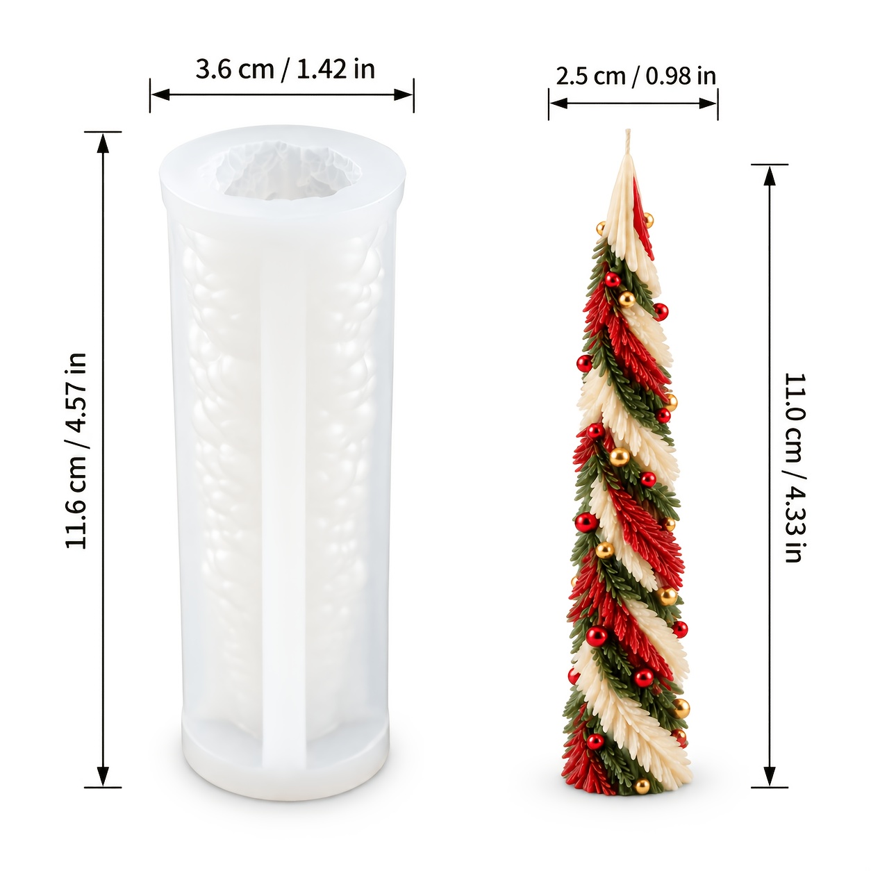 TEMU Stampi in resina siliconica, stampo 3D per candele a forma di albero di Natale , flessibile facile sformatura e riutilizzabile. per di candele