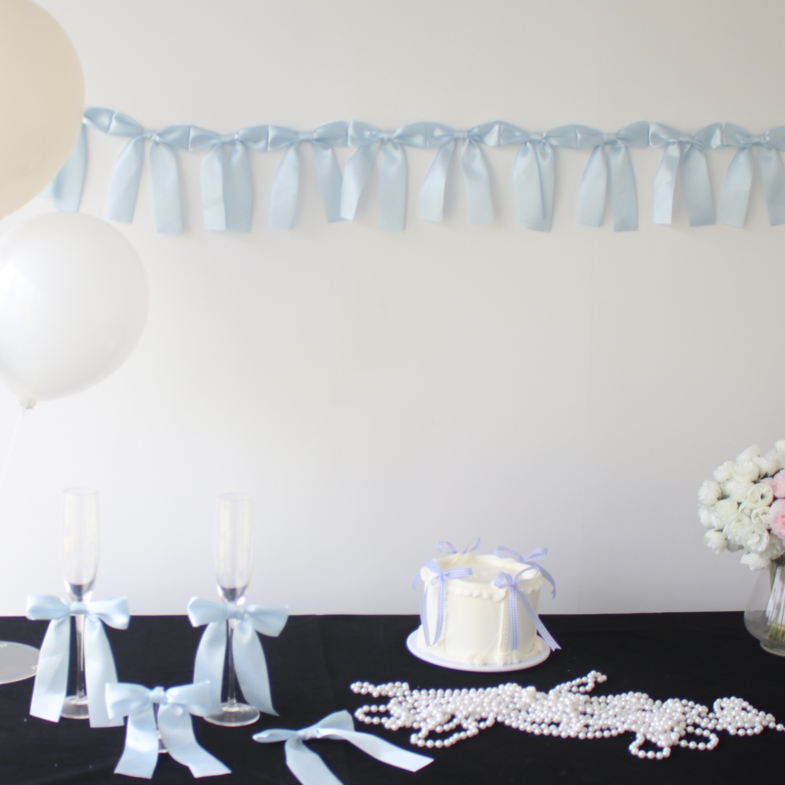 

Blue Ballet-inspired Bow Ribbon Garland - Birthday, Wedding & Shower Decorations