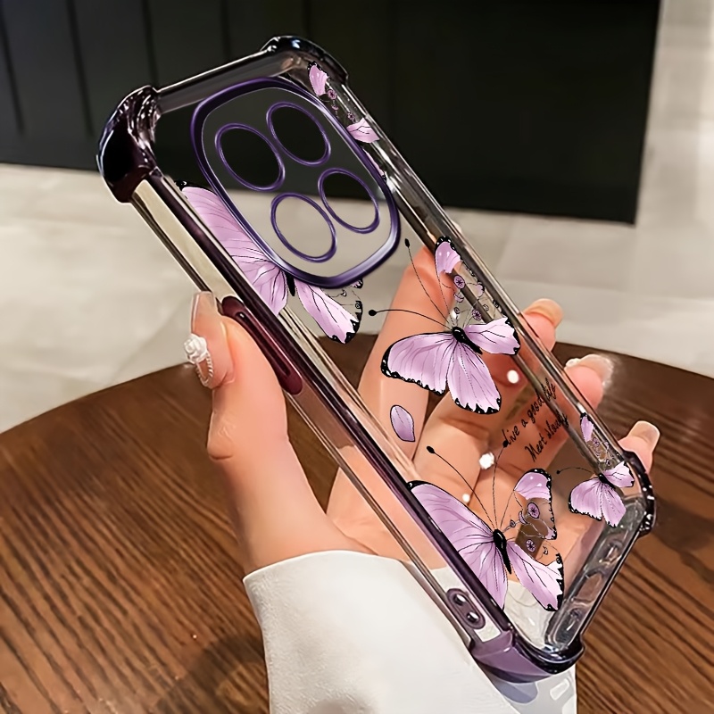 TEMU para Teléfono - Protección Plated de Esquinas para Redmi Note 14 Pro Plus 5G Note 14 14 Pro Transparente Antigolpes