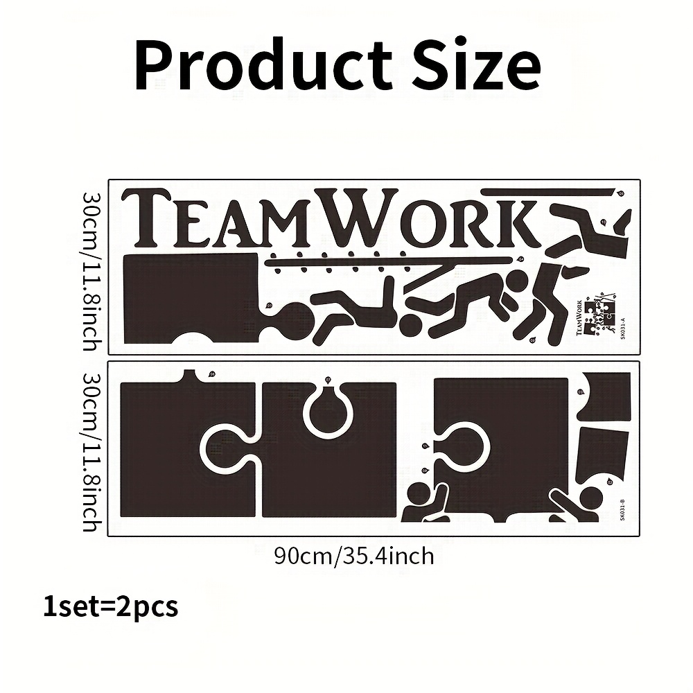 1 Set Of 2 Decorative Wall Stickers Creative Teamwork Villain Puzzle Pattern Self-adhesive Wall Stickers Waterproof Removable Pvc Study Office Decoration Stickers
