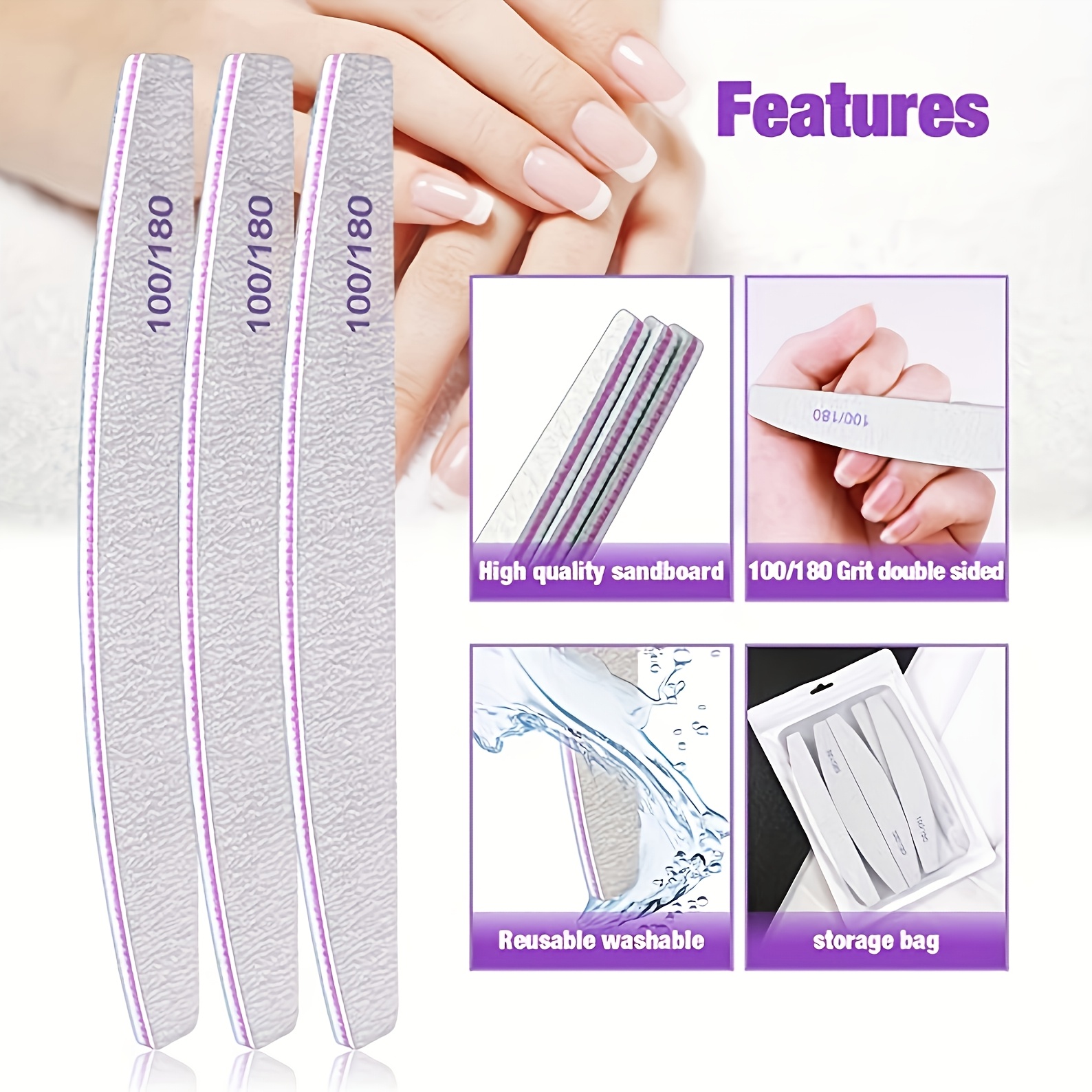 30pcs Professional Nail Files