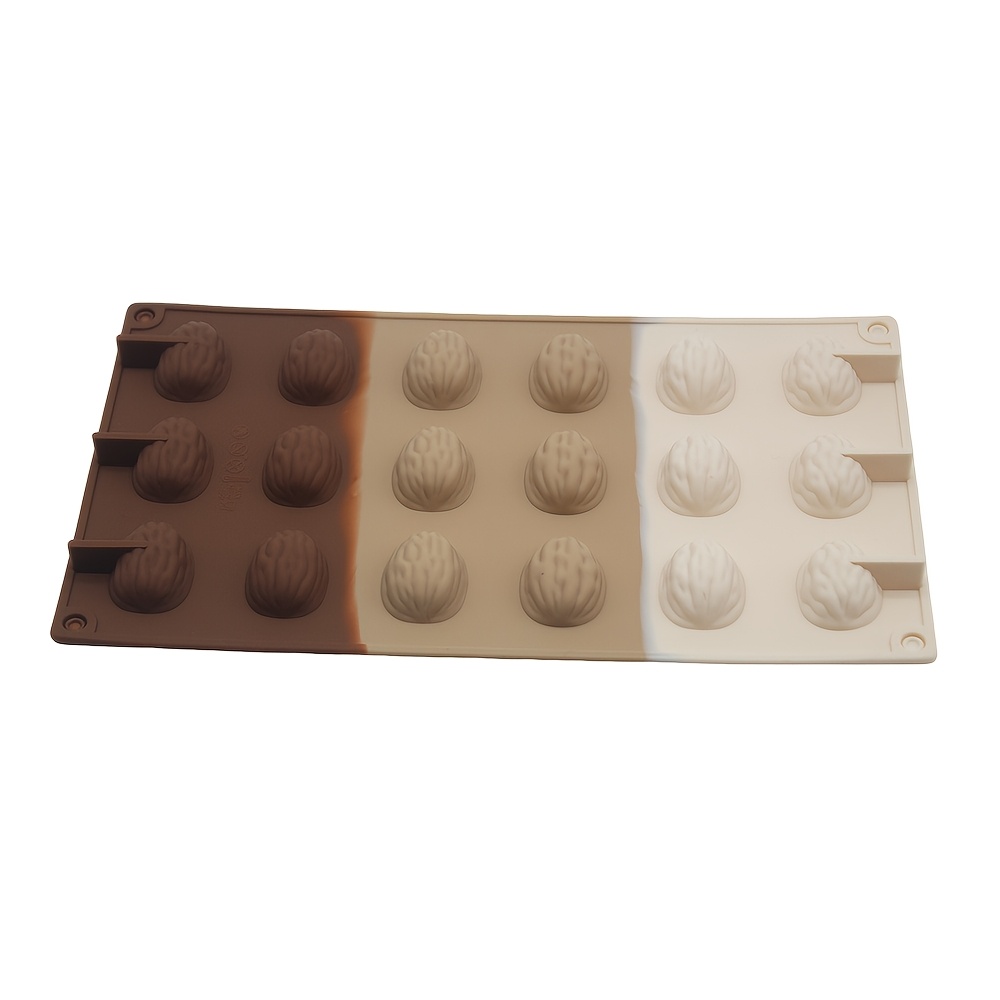 1pc Walnut-shaped Silicone Mold, Creative Walnut Chocolate Candy Dessert Mousse Cake Decoration Baking Tool, High-temperature Resistant Mold For , Candles, Resin, Diy Holiday Gift