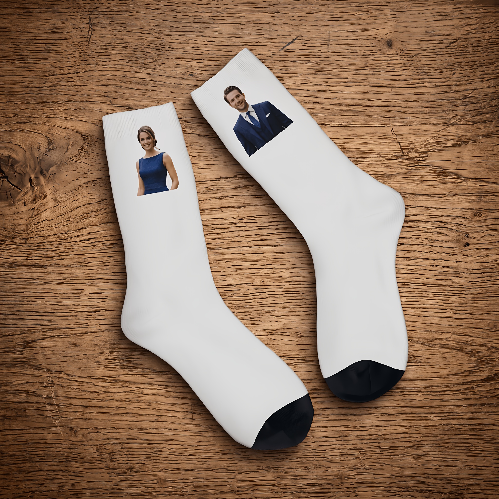 TEMU 1 Pair Custom Socks - Unisex, You, Unique And Novelty Fashion Round Neck Party Socks - Birthday Gift, Christmas Halloween Valentine's Day And