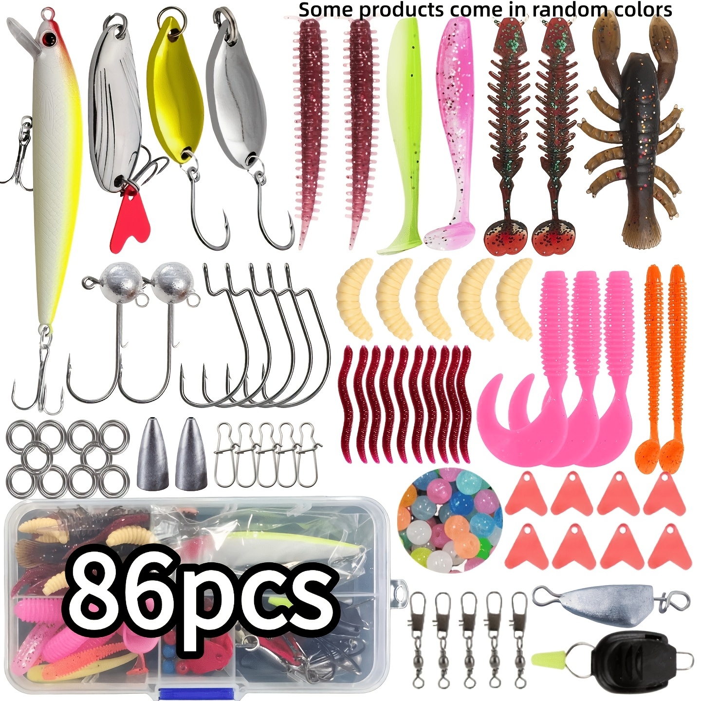 TEMU Set de para principiantes en pesca, un set de equipo de pesca que , , adornos de pesca con lentejuelas, de equipo de pesca, etc., universal en