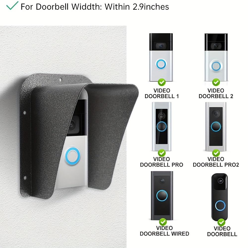 Steel Doorbell Rain Cover Protector for Ring Doorbells, Compatible with Multiple Models