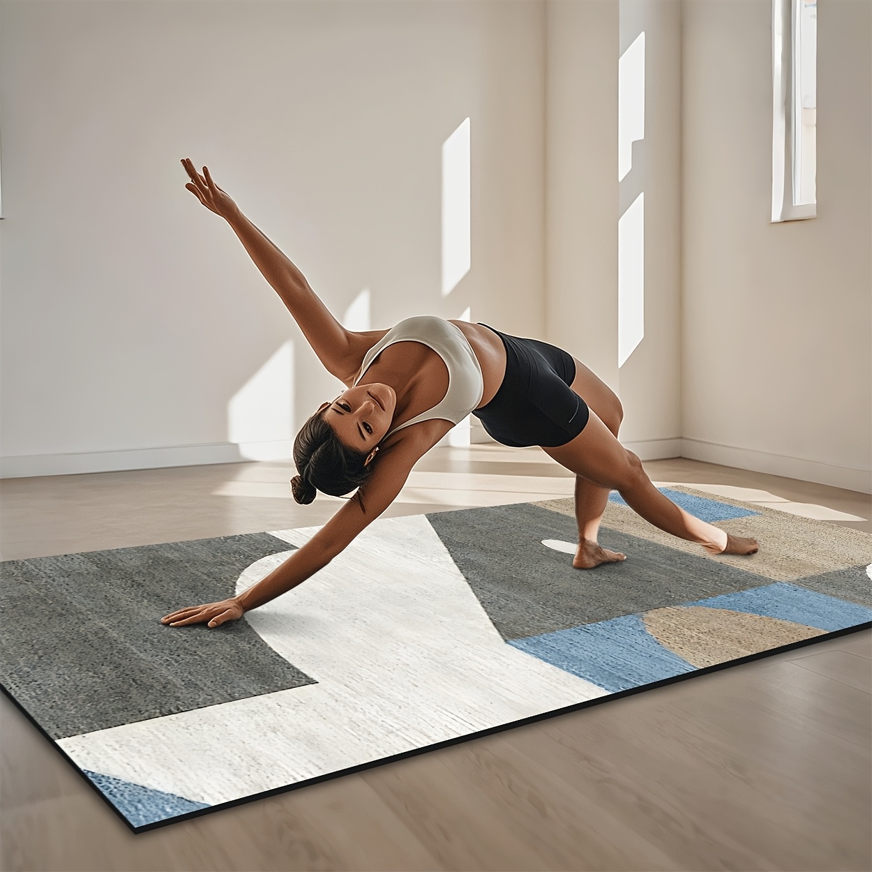 48/36pcs interlocking eva foam floor mats, black/grey puzzle