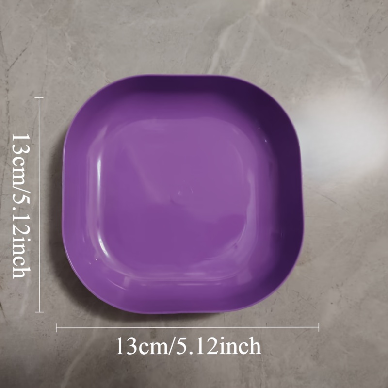 10 platos pequeños cuadrados y coloridos/10 platos cuadrados/El tamaño del plato es de 5.12 pulgadas/Plato portátil para alimentos/Plato para huesos hondo/Plato para fruta/Muy adecuado para snacks y desayuno/Plástico duradero -/Herramienta de cocina imprescindible