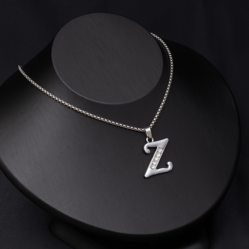 Simple Stylish Women's 26 English Letters Titanium Steel Necklace