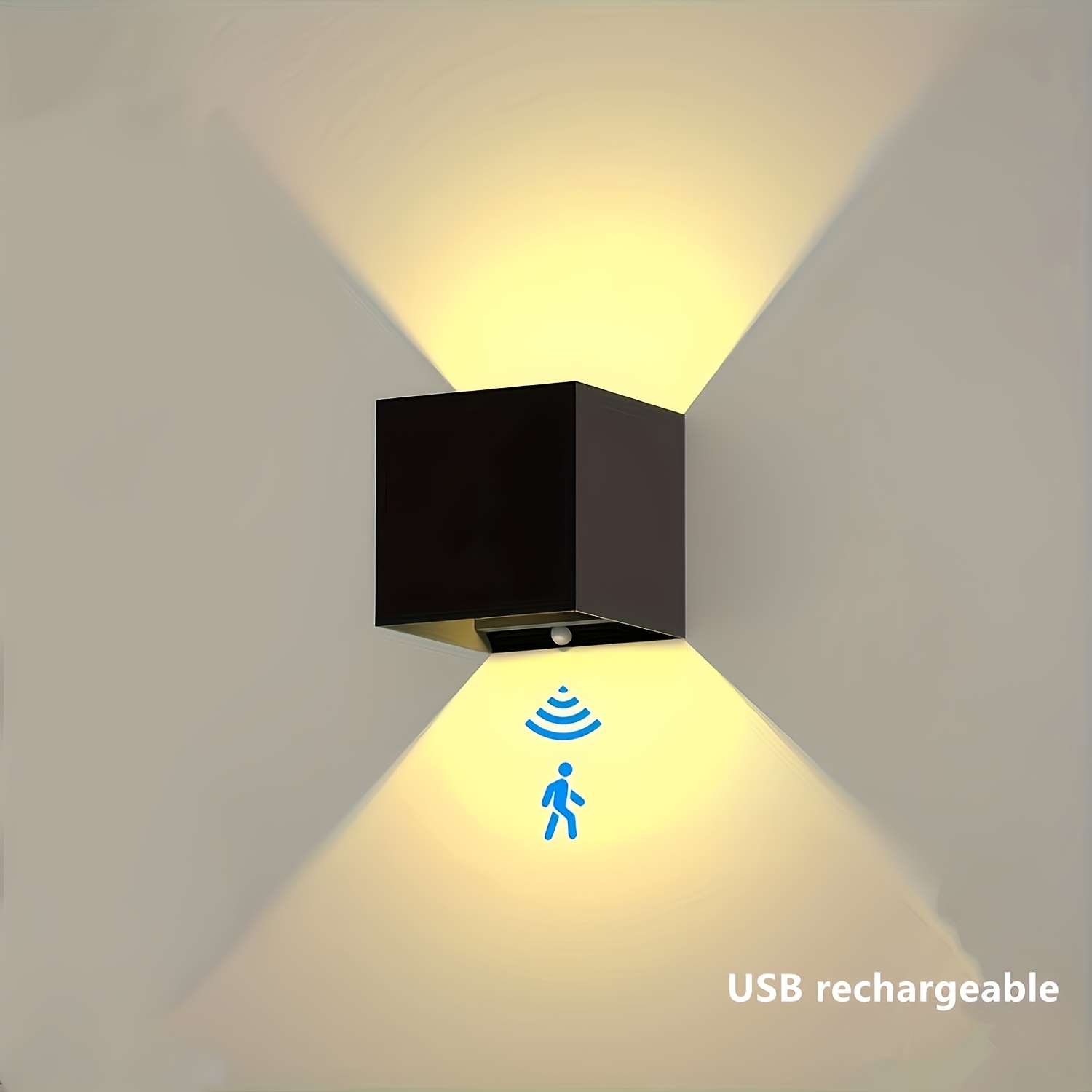 E-shop Wiederaufladbare Wandleuchten mit Bewegungssensor, Bewegungsmelder Licht Innen, LED Wandleuchte ohne Verkabelung, USB Wiederaufladbar,