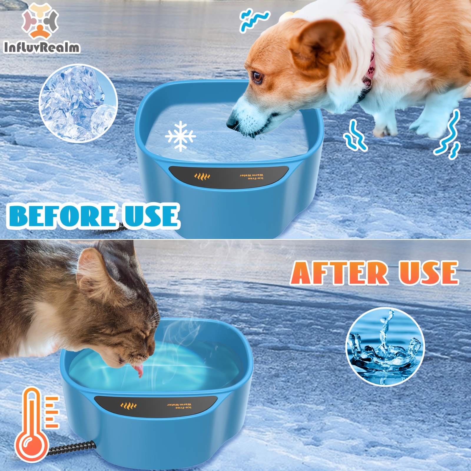 

Outdoor Water Bowl For , Dog Bowl Provides Water In Winter, For Outside, Waterer Dish For Rabbit, Chicken, Duck, Squirrel